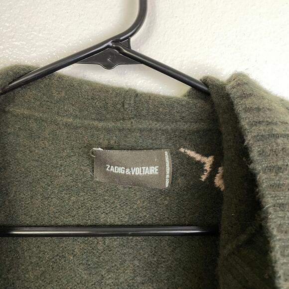 Zadig & Voltaire Dark Green Sweater with Skull and Floral Embroidery - Picture 7 of 14